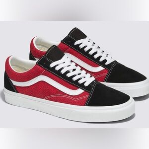Vans Red and Black Old Skool Sneakers